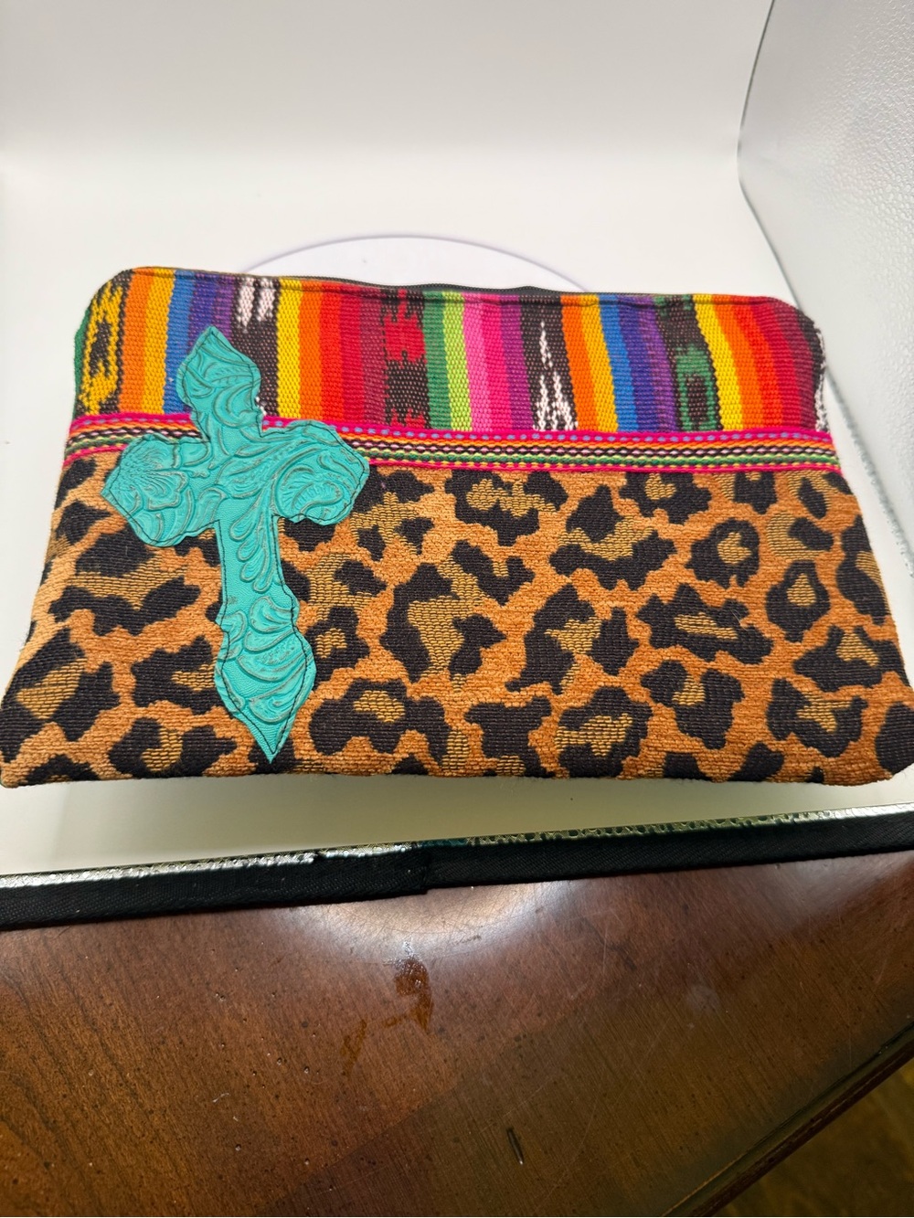 Beautiful western themed large makeup bag